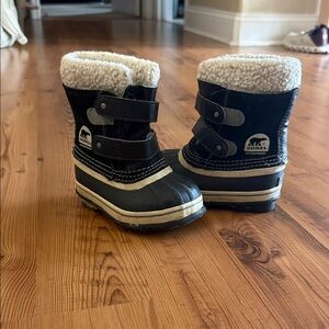 Sorel Black and White Kids' Snow Boots